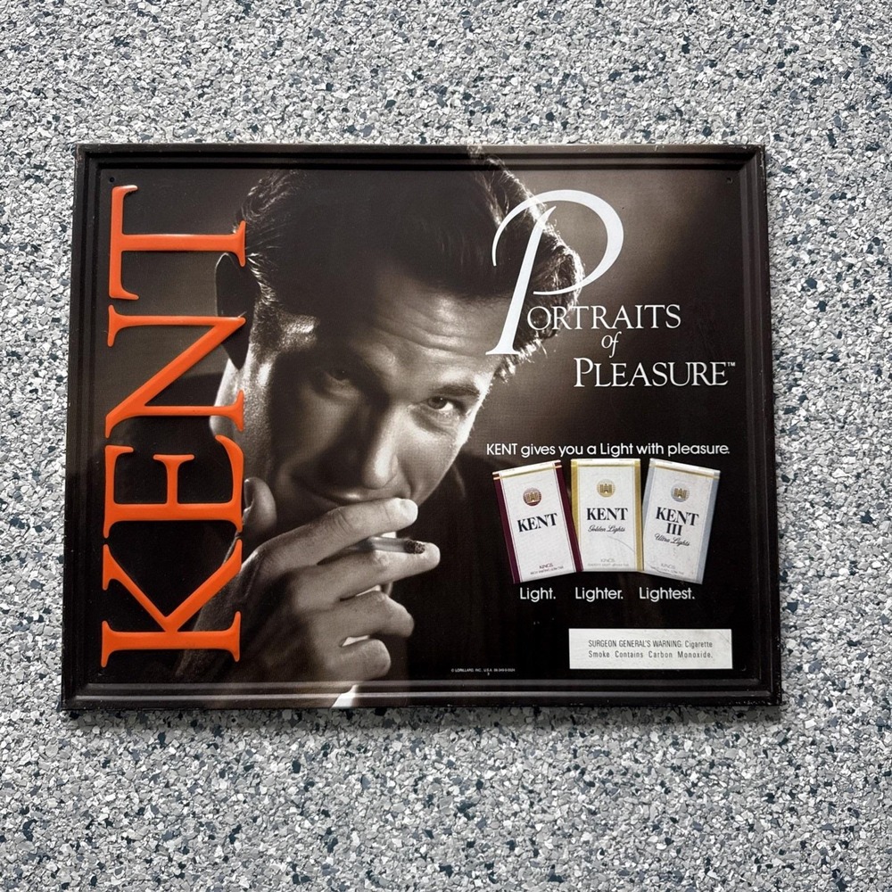 Vintage Kent Cigarettes Metal Sign